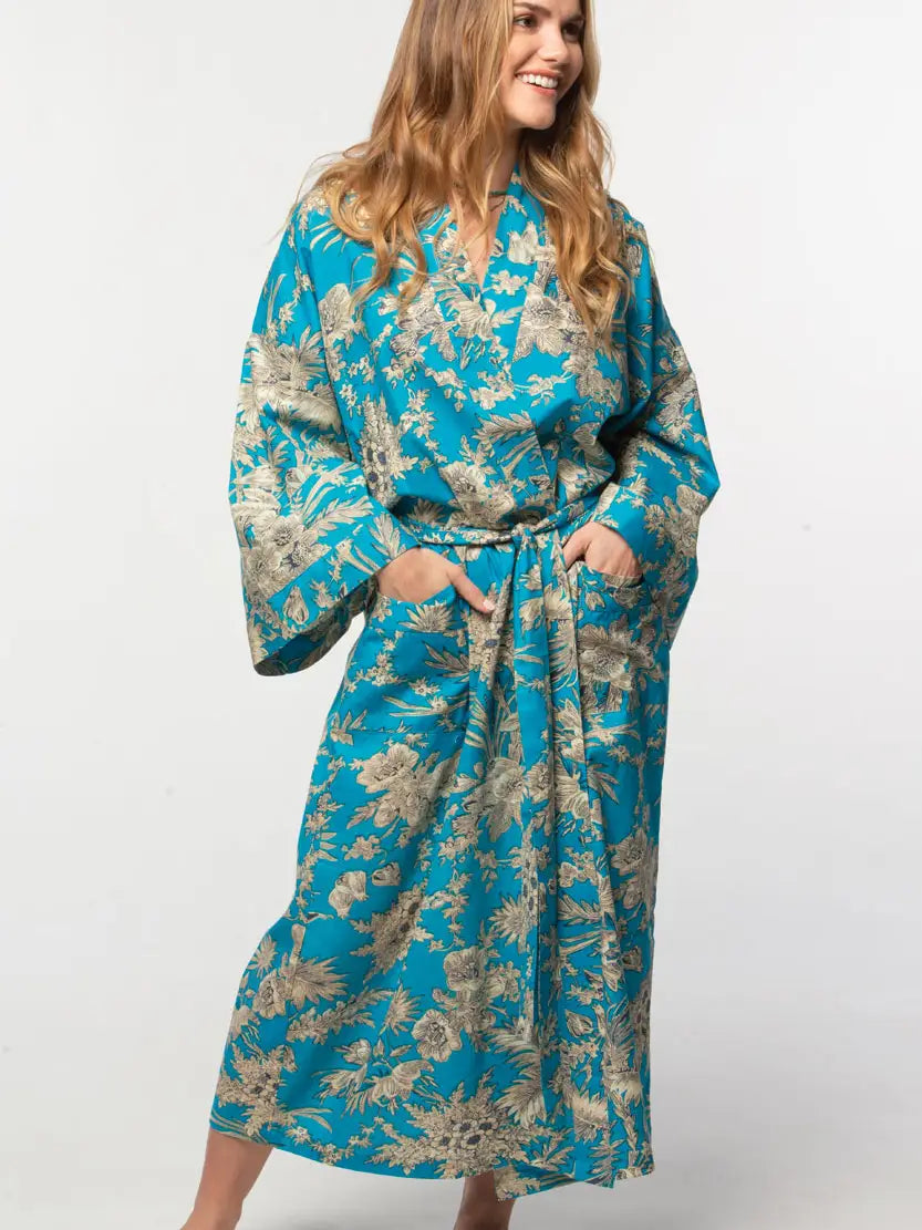 ROBE RANI KIMONO TURQ GOLD
