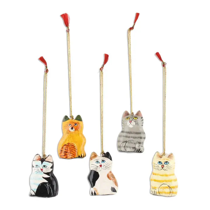 ORNAMENT CAT PAPER MACHE