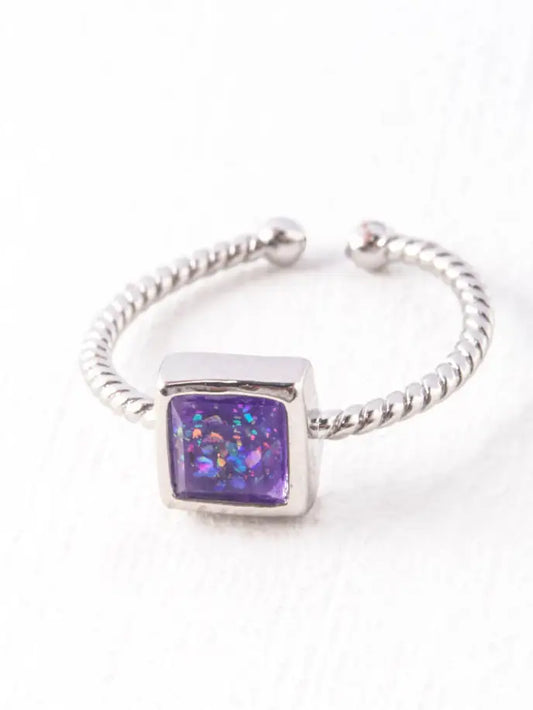 RING BRIGHT GLISTENING LILAC SILVER