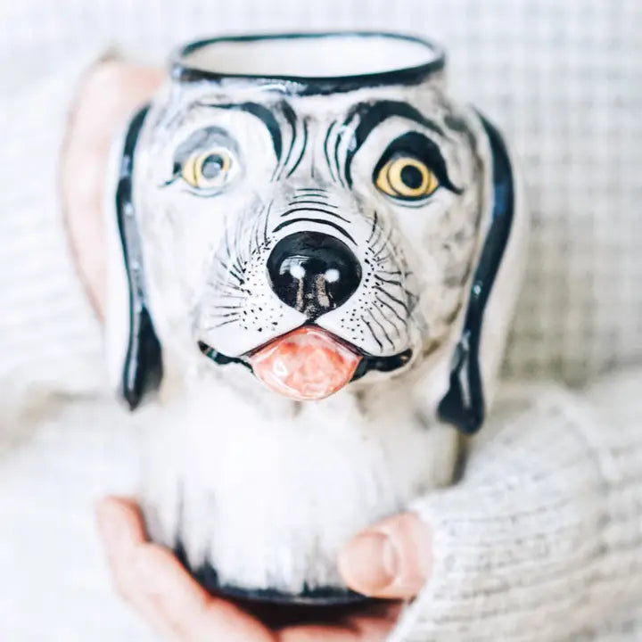 MUG STONEWARE DOG