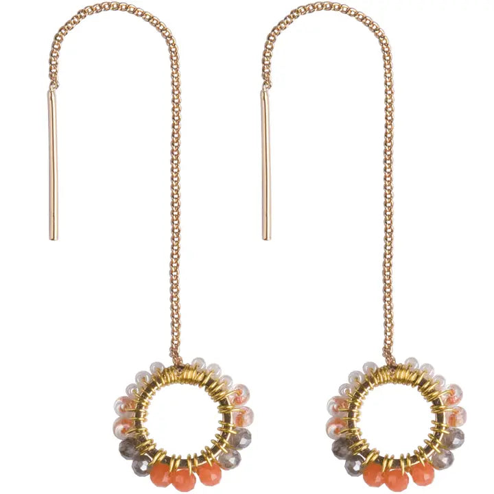 EARRINGS AVA THREADER CHAMPAGNE