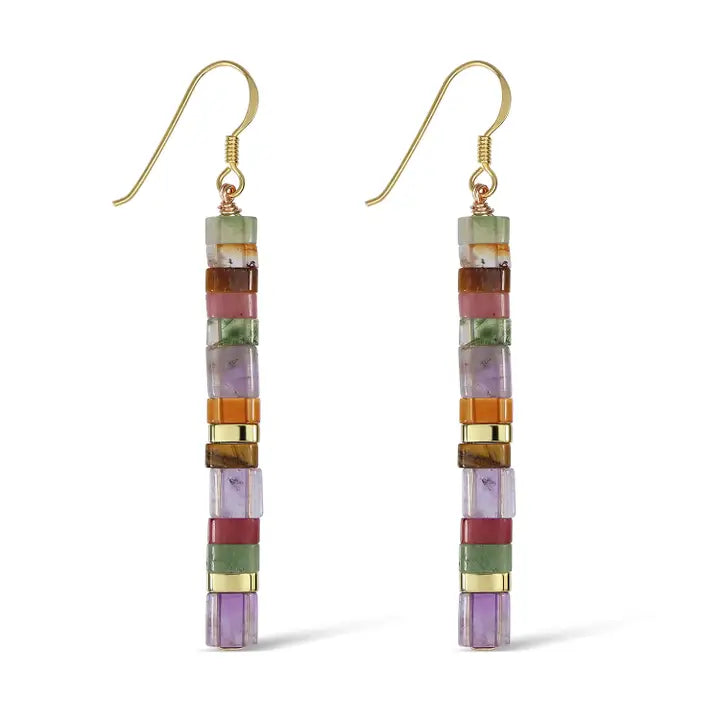 EARRING CAIT GEOMETRIC STONE SUNSET