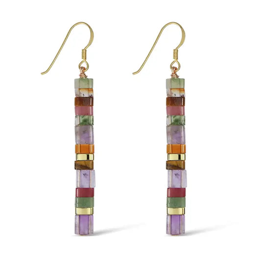 EARRING CAIT GEOMETRIC STONE SUNSET