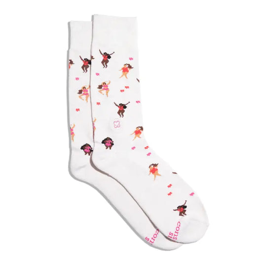 SOCKS SELF CHECKS BEIGE MED
