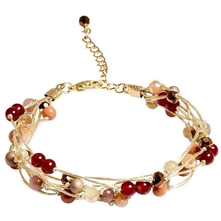 NECKLACE JILL MULTISTRAND TERRA COTTA