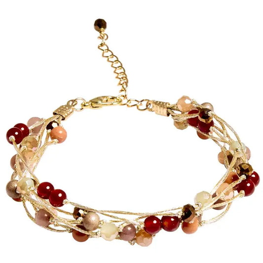 BRACELET JILL MULTISTRAND BEADED TERRA COTTA