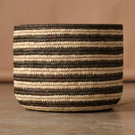 BASKET PALM LEAF BROWN 17"