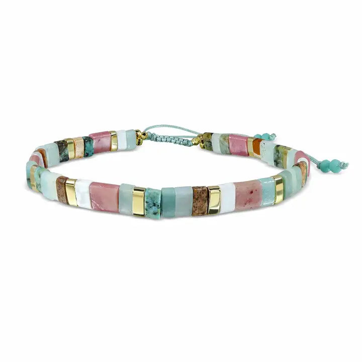 BRACELET CAIT GEOMETRIC STONE SEAFOAM
