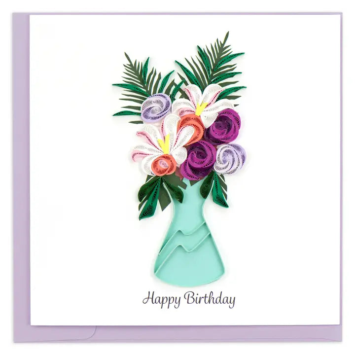 CARD FLOWER VASE BIRTHDAY