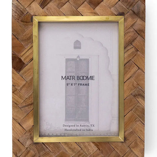 FRAME BASU 5X7 WOOD BRASS