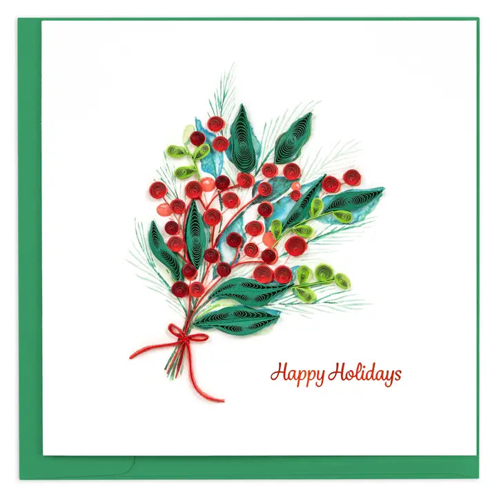 CARD HOLLY BERRY BUNCH