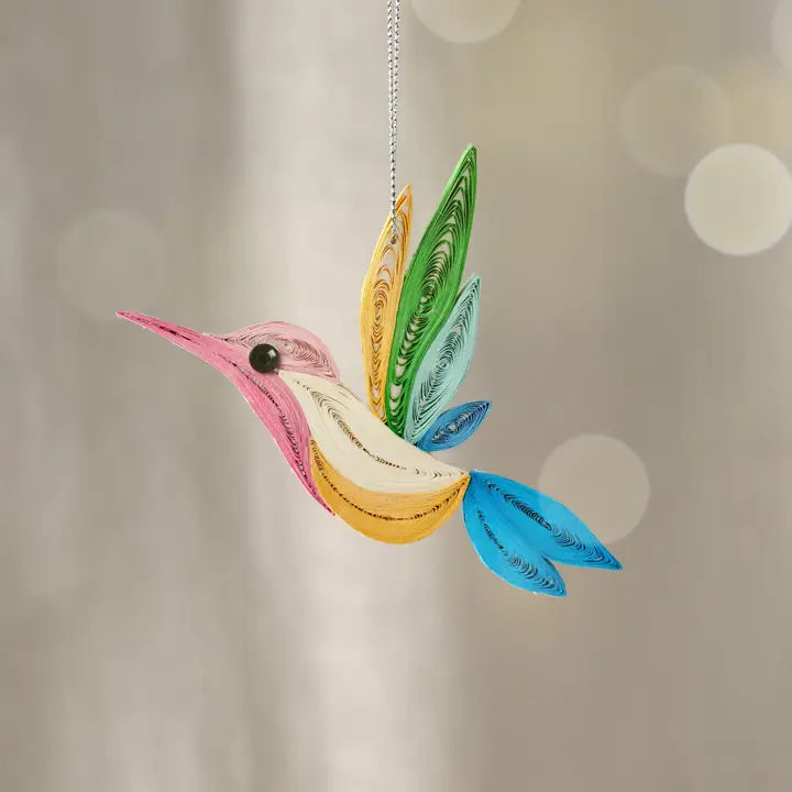 ORNAMENT CHIM HUMMINGBIRD QUILLED