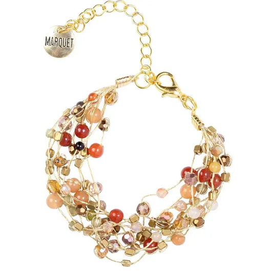 BRACELET REENA SILK STONE BRASS EMBER