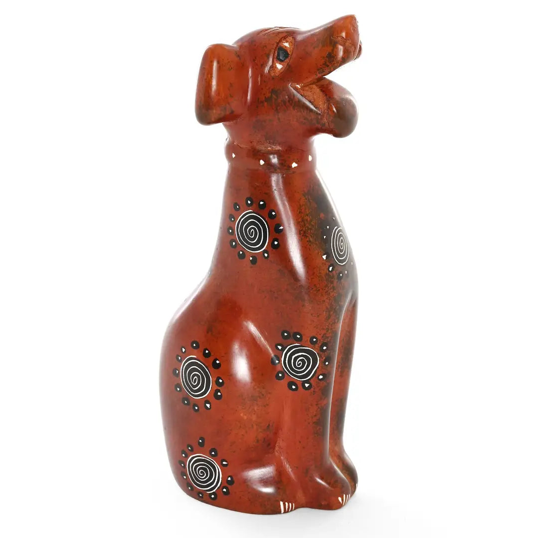 DOG BROWN LARGE SOAPSTONE
