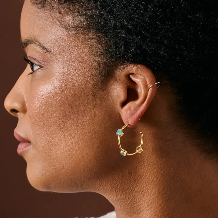 EARRING MIRA CHALCENDONY HOOP