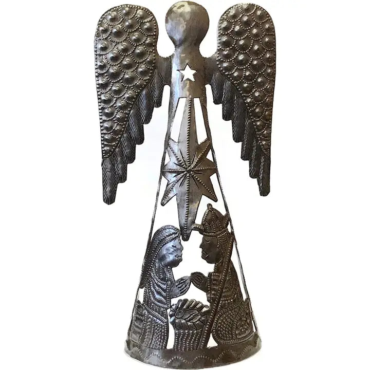 NATIVITY SCENE STANDING ANGEL METAL
