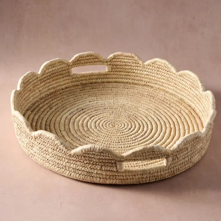 TRAY SEBA SCALLOPED PALM LEAF