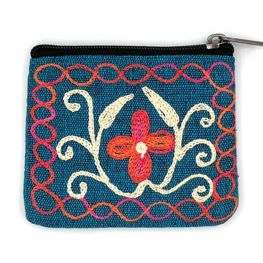 COIN PURSE EMBROIDERED FLORAL