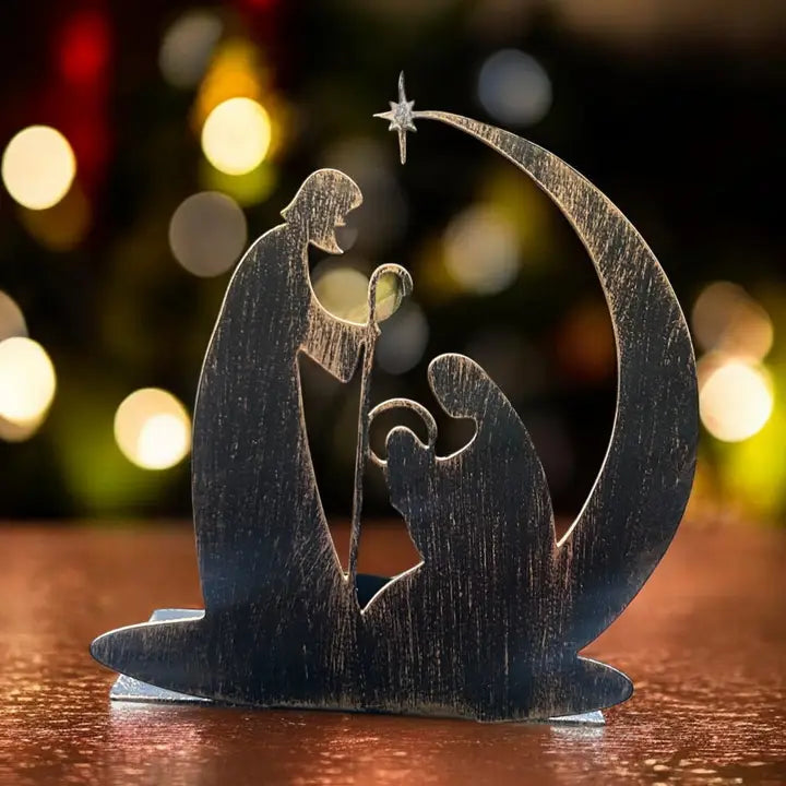 CANDLE HOLDER NATIVITY SCENE