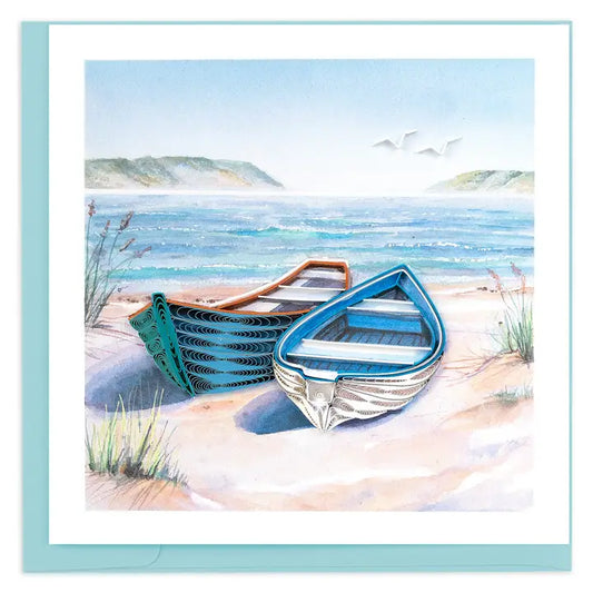 CARD TWO BOATS SHORE