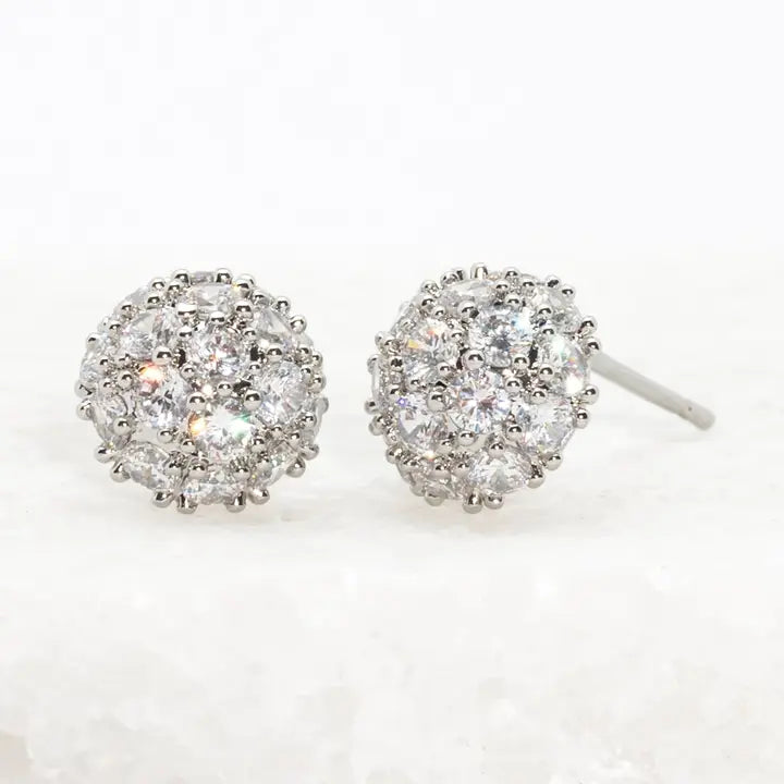 EARRINGS STUD LUSTRE BLOOM PLATINUM