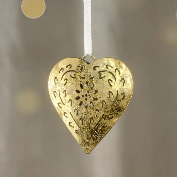 ORNAMENT RASIKA HEART GOLD IRON