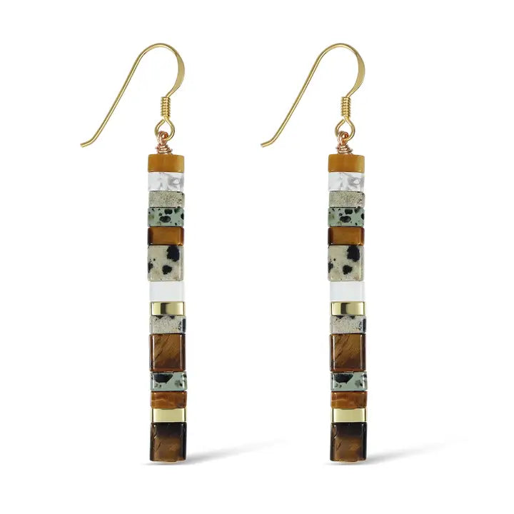 EARRING CAIT GEOMETRIC STONE MARBLE