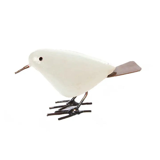 BIRD STONE AND METAL PAINTED