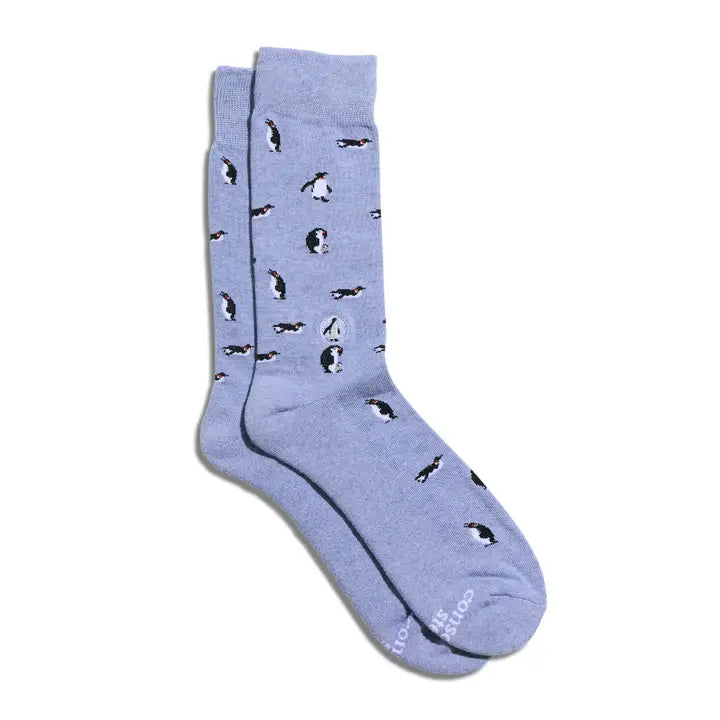 SOCKS PENGUIN PERIWINKLE MED