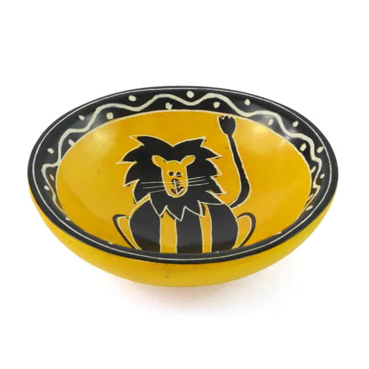 BOWL CHEERFUL LION SOAPSTONE