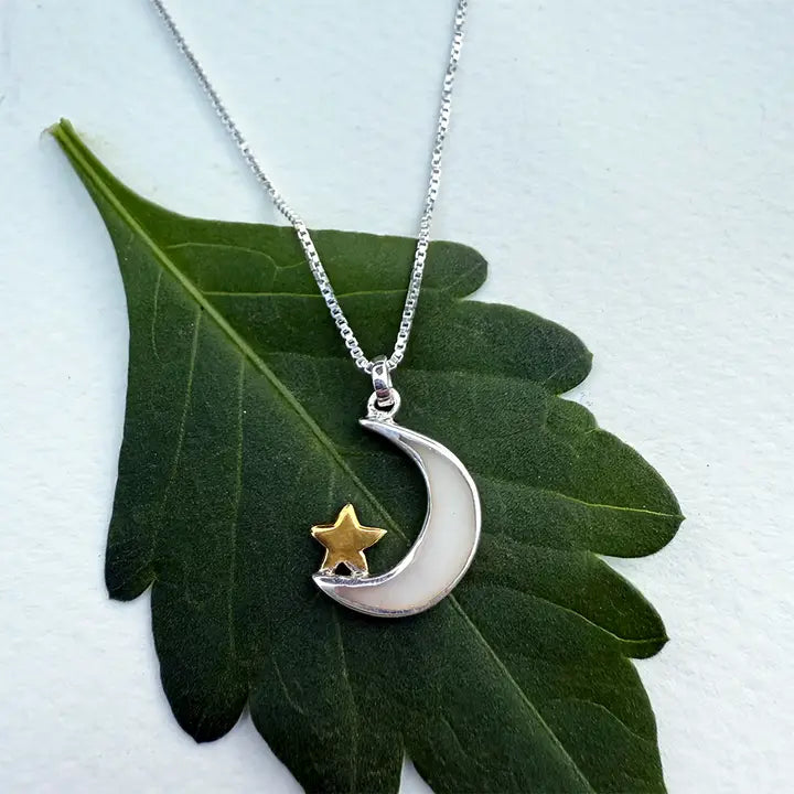 NECKLACE MOON MOTHER OF PEARL STERLING