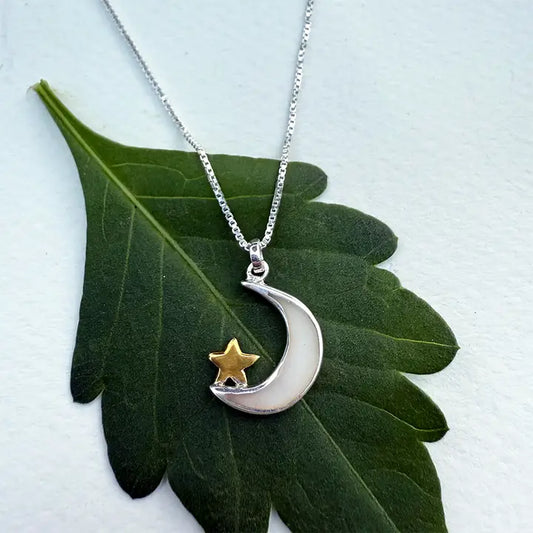 NECKLACE MOON MOTHER OF PEARL STERLING