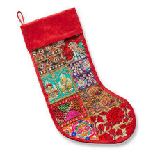 STOCKING GLITTERING PATCHWORK