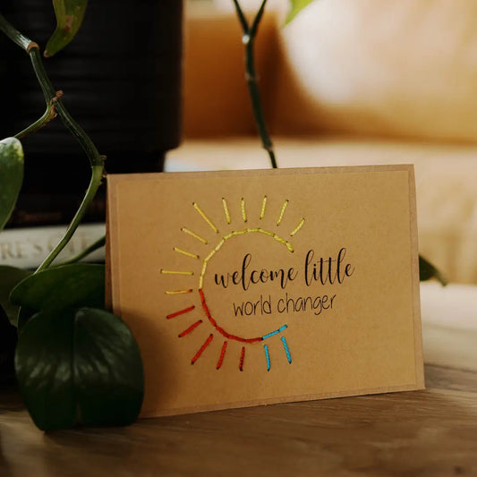 CARD STITCH WORLD CHANGER - KRAFT