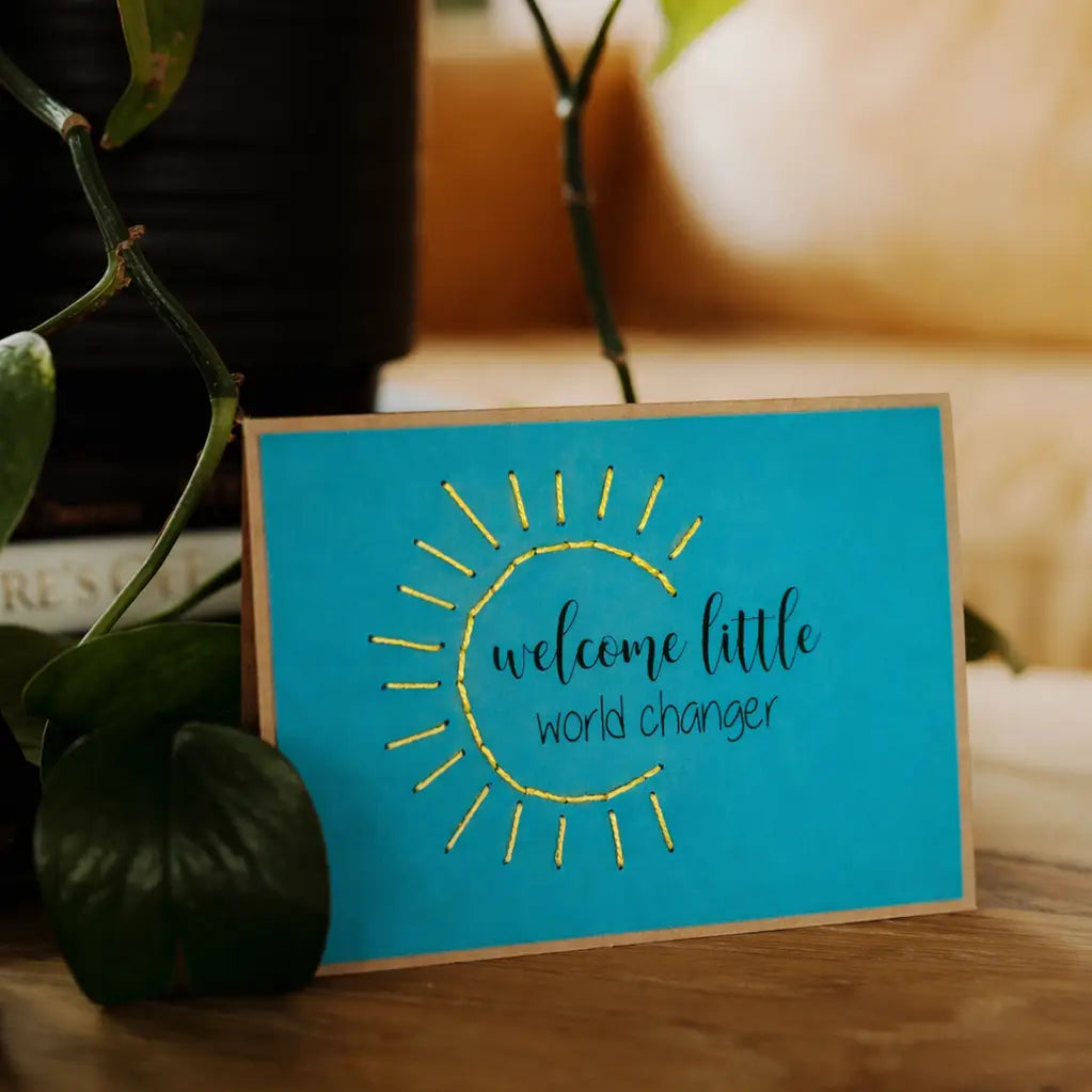 CARD STITCH WORLD CHANGER - TEAL